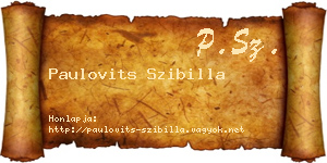 Paulovits Szibilla névjegykártya